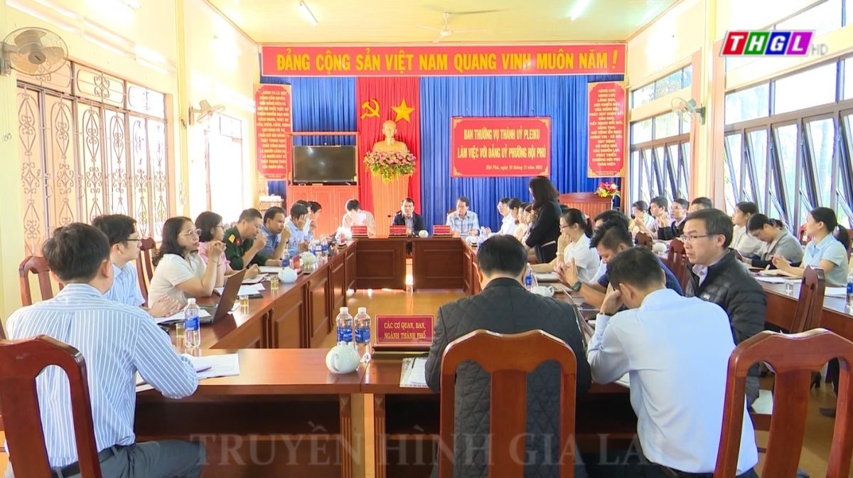 Ban Thường vụ Thành ủy Pleiku làm việc với Đảng ủy phường Hội Phú