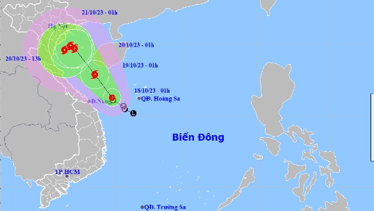 Áp thấp nhiệt đới cách quần đảo Hoàng Sa khoảng 200km về phía Tây, giật cấp 9