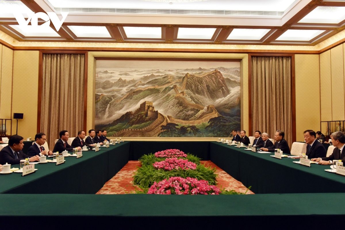 Chủ tịch nước hội kiến Ủy viên trưởng Nhân đại toàn quốc Trung Quốc