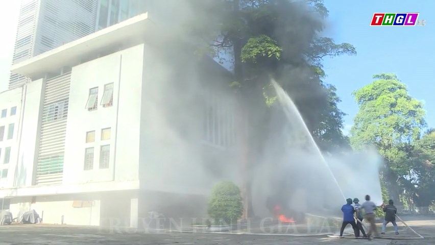 Tổng duyệt phương án diễn tập ứng phó sự cố cháy lớn tại Trụ sở Liên cơ quan tỉnh Gia Lai năm 2023