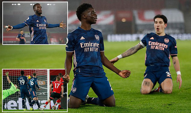 Vòng 20 Ngoại hạng Anh: Saka tỏa sáng, Arsenal ngược dòng ngoạn mục trước Southampton