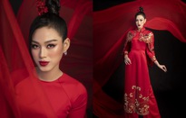 Hoa hậu Đỗ Thị Hà khoe vẻ sắc sảo với áo dài retro