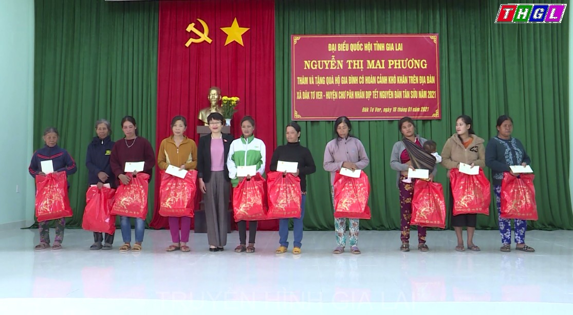 Đại biểu Quốc hội Nguyễn Thị Mai Phương tặng quà Tết Nguyên đán cho 30 hộ gia đình khó khăn tại xã Đăk Tơver, huyện Chư Păh