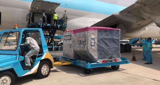 Chuyến bay đầu tiên đưa lô vaccine COVID-19 nhập khẩu về Việt Nam