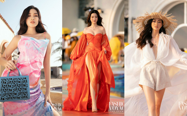 Đỗ Thị Hà gợi cảm catwalk cùng cặp Hoa hậu “song Linh”