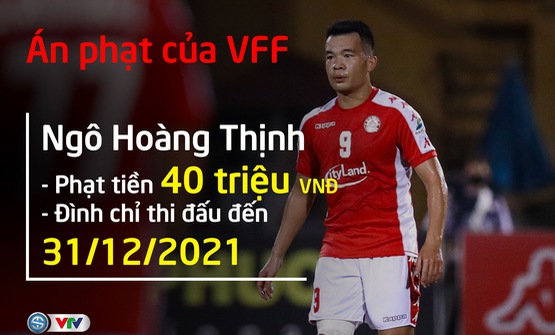 Hoàng Thịnh bị phạt 40 triệu đồng và nghỉ thi đấu đến hết 31/12/2021