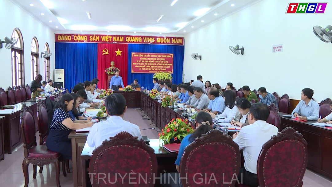 Đoàn công tác của Ban Dân vận Trung ương làm việc với Thành ủy Pleiku