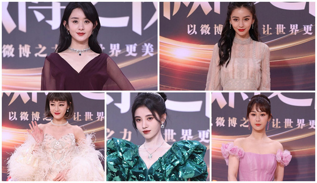 Thảm đỏ Đêm hội Weibo: Triệu Lệ Dĩnh, Angelababy kém nổi bật trong dàn mỹ nhân
