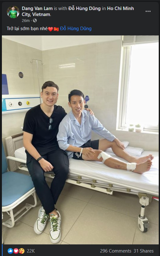 Đặng Văn Lâm bất ngờ về Việt Nam thăm Hùng Dũng