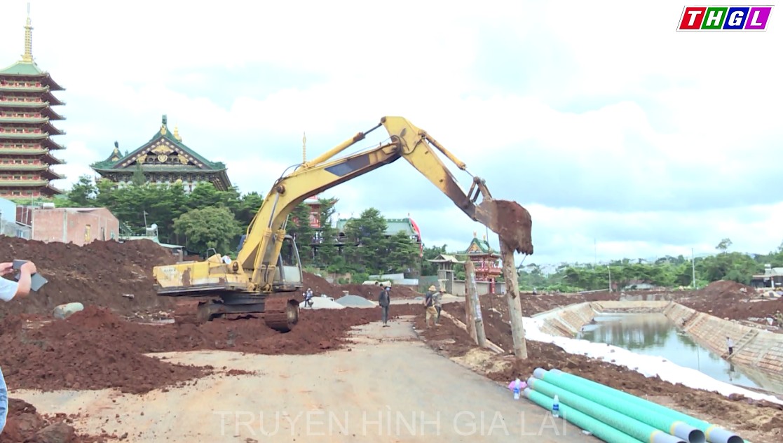 Khắc phục sự cố sụt lún, gãy 1 đoạn mái kè công trình Kè chống sạt lở suối Hội Phú