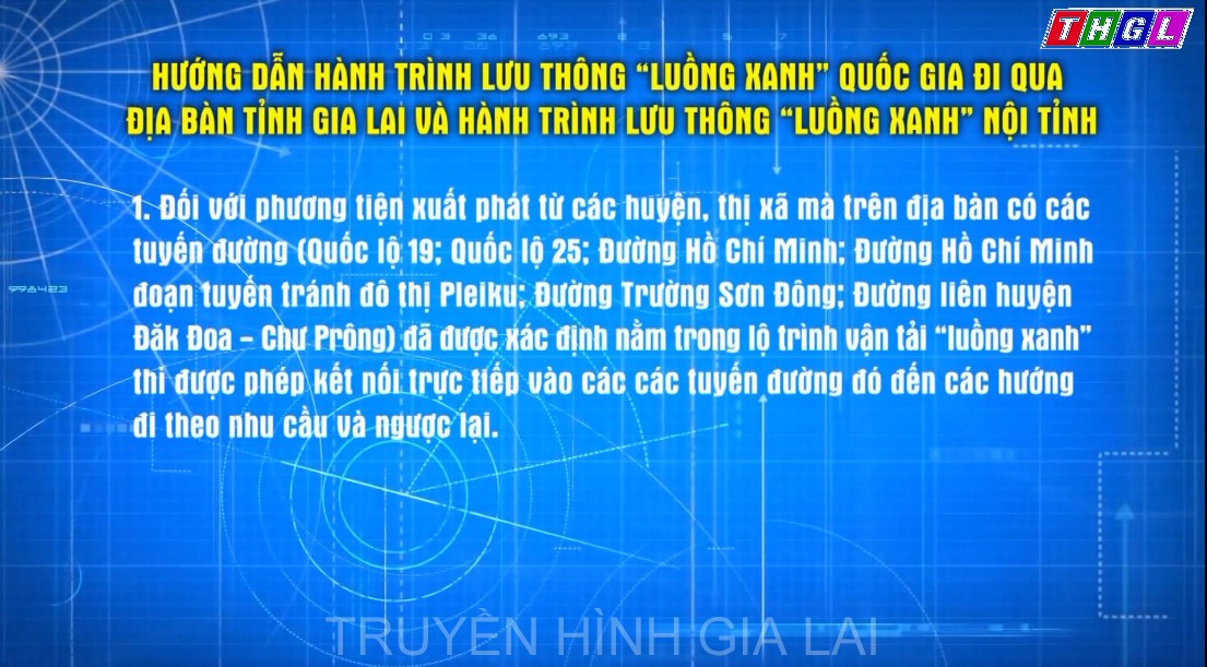 Hướng dẫn hành trình lưu thông “Luồng xanh” quốc gia đi qua địa bàn tỉnh Gia Lai và hành trình lưu thông “Luồng xanh” nội tỉnh
