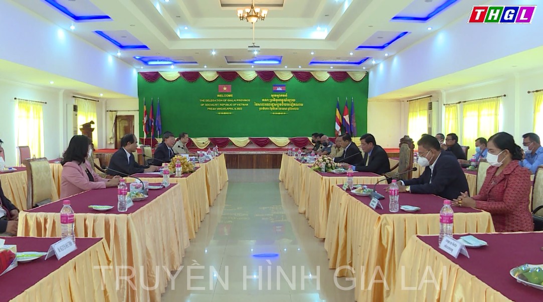 Đồng chí Võ Ngọc Thành – Phó Bí thư Tỉnh ủy, Chủ tịch UBND tỉnh dẫn đầu đoàn công tác cấp cao tỉnh Gia Lai thăm, chúc Tết cổ truyền Chol Chnam Thmay tại tỉnh Preah Vi Hear (Vương quốc Campuchia)