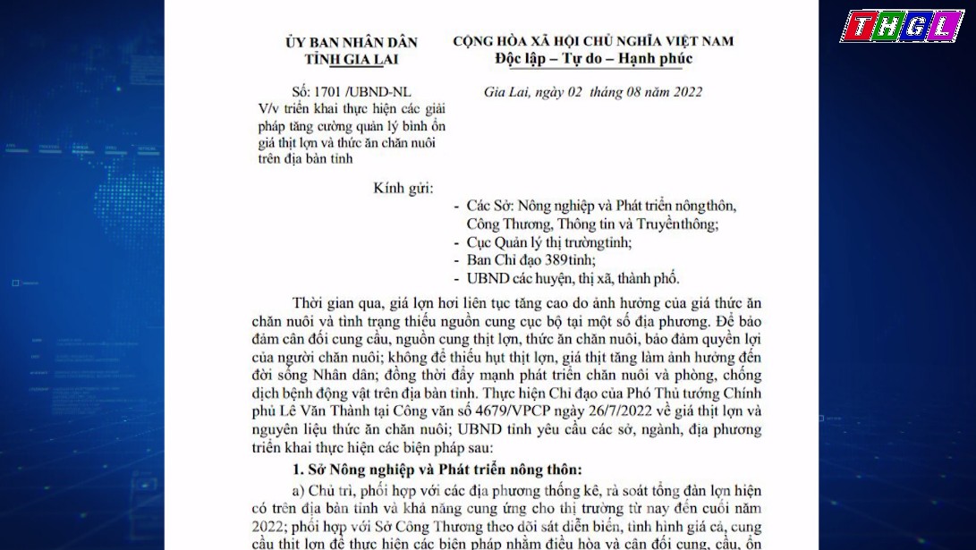 Gia Lai tăng cường quản lý bình ổn giá thịt lợn và thức ăn chăn nuôi