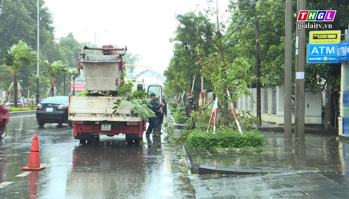 Khẩn trương dọn dẹp cây xanh bị ngã đổ do cơn bão số 4