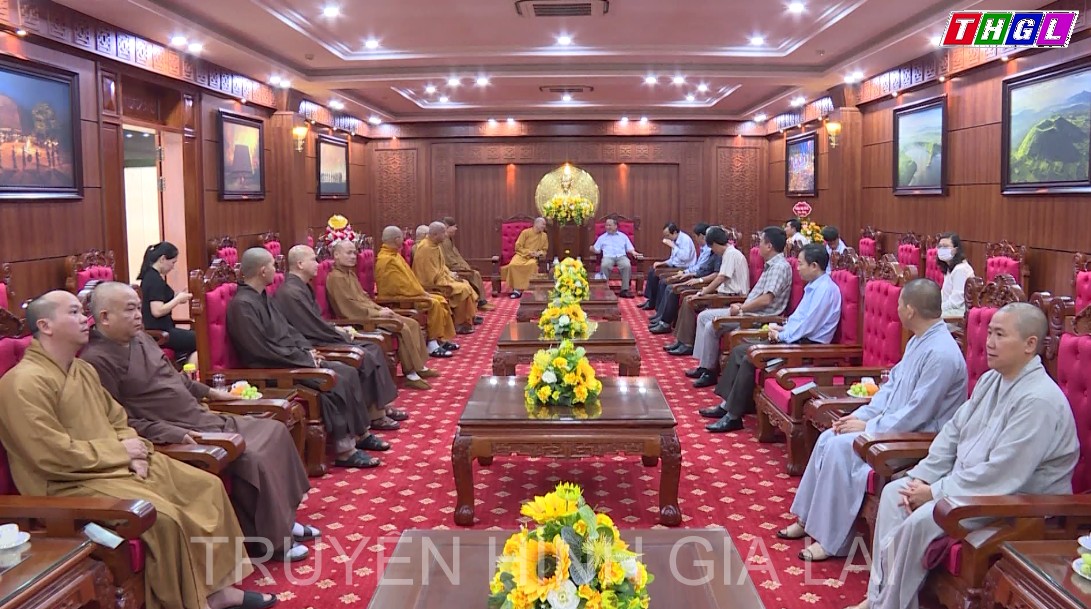 Lãnh đạo Tỉnh ủy, UBND tỉnh Gia Lai tiếp Đoàn Ban Trị sự Giáo hội Phật giáo Việt Nam tỉnh Gia Lai khóa VI, nhiệm kỳ 2022-2027