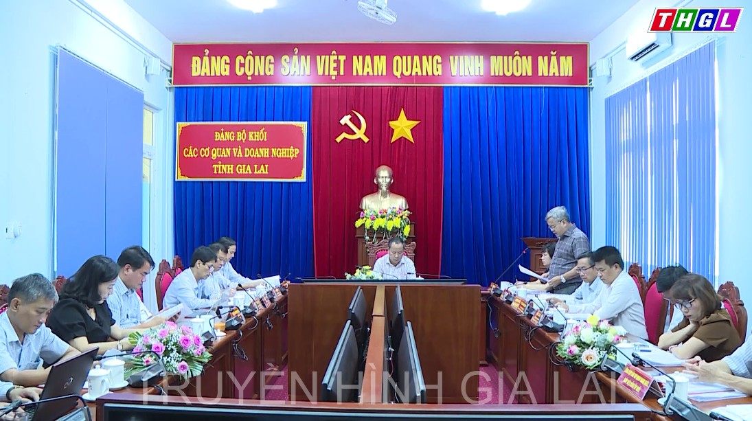 Phó Bí thư Thường trực Tỉnh ủy, Trưởng Đoàn đại biểu Quốc hội tỉnh Châu Ngọc Tuấn làm việc với Thường trực Đảng ủy Khối các Cơ quan và Doanh nghiệp tỉnh