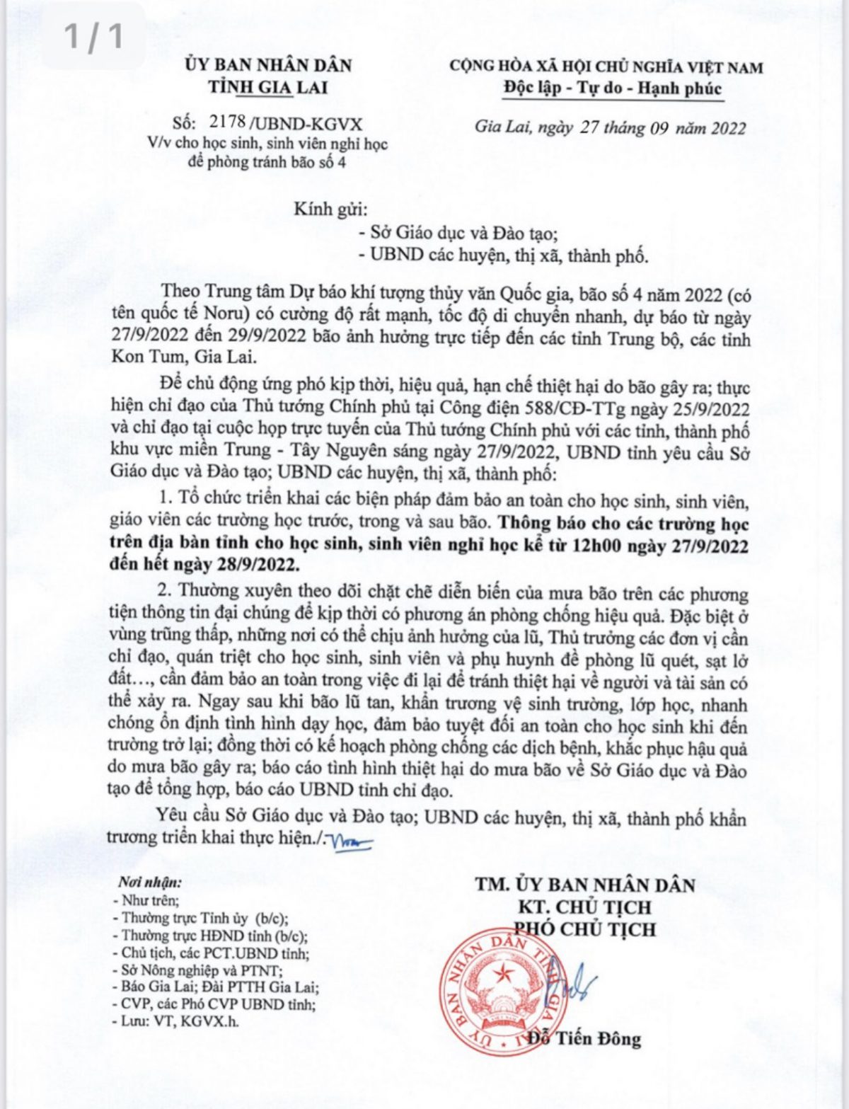 Công văn 2178 của UBND tỉnh Gia Lai