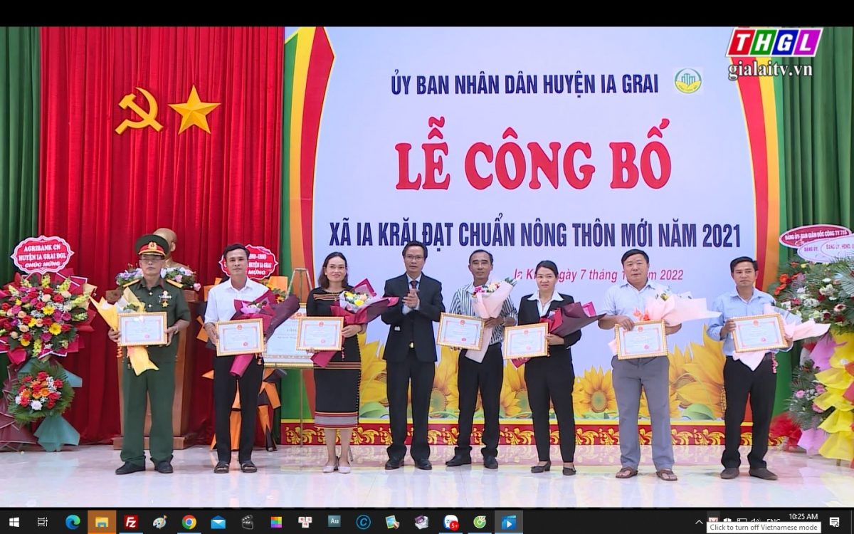 Huyện Ia Grai tổ chức công bố xã Ia Krăi đạt chuẩn nông thôn mới