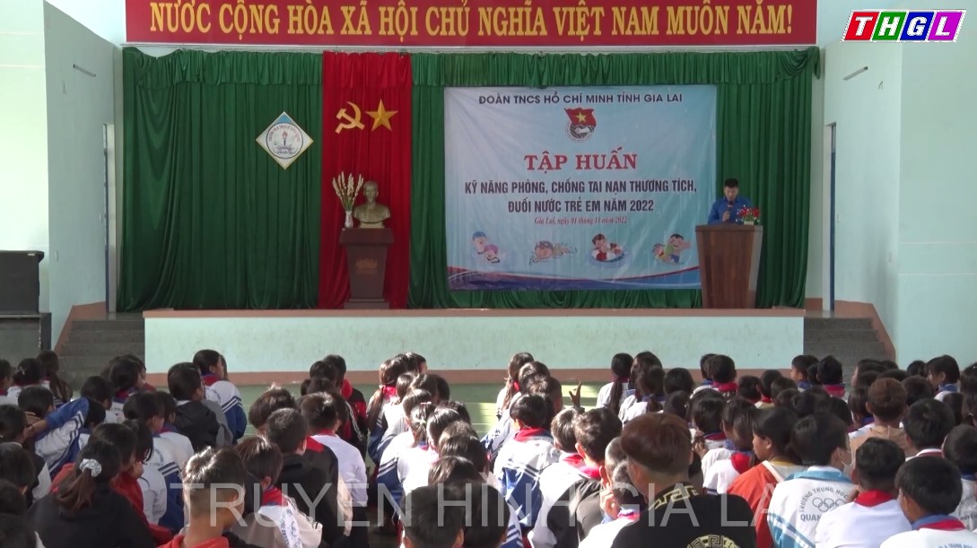 230 em thiếu nhi huyện Kông Chro được tập huấn phòng, chống tai nạn thương tích, đuối nước