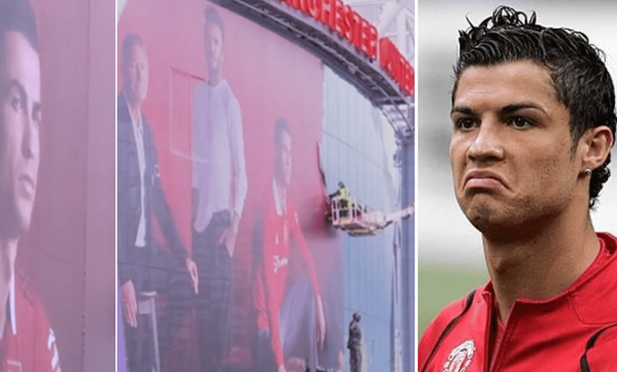 Manchester United gỡ hình Ronaldo tại Old Trafford