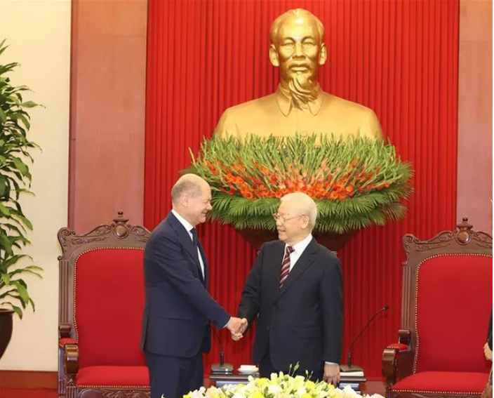 Tổng Bí thư Nguyễn Phú Trọng tiếp Thủ tướng Đức