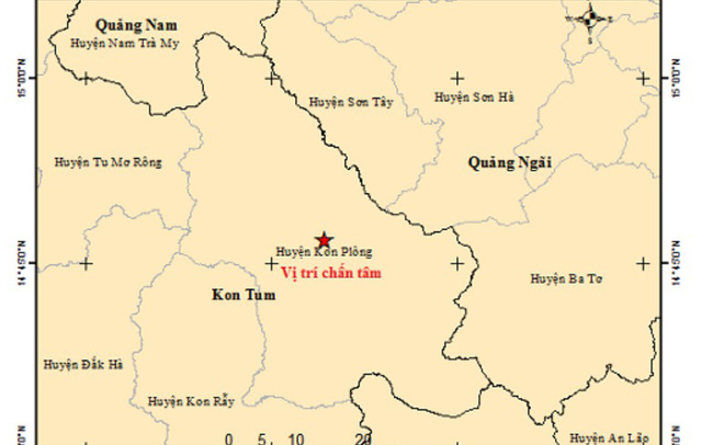 Kon Tum: Huyện Kon Plông xảy ra 5 trận động đất liên tiếp