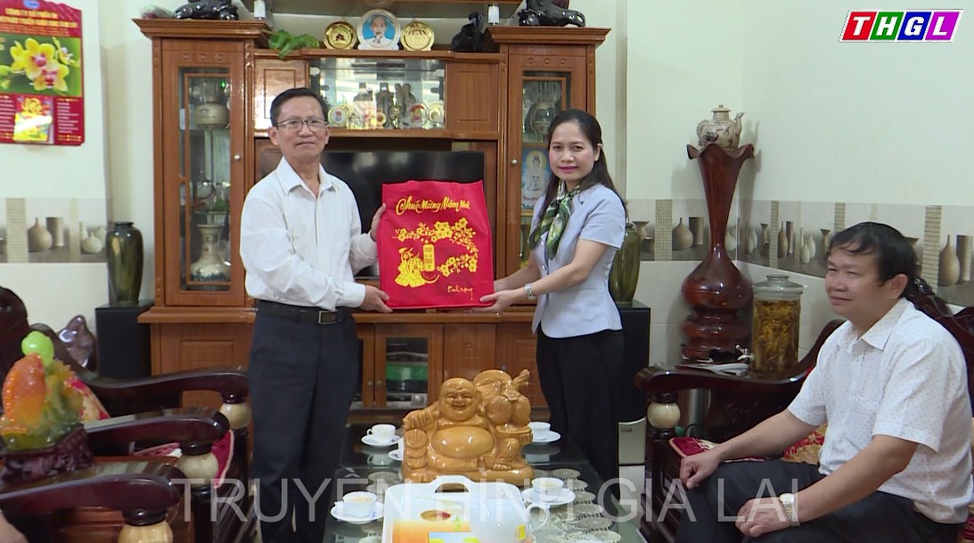Phó Trưởng Đoàn đại biểu Quốc hội tỉnh Gia Lai Siu Hương thăm, tặng quà các đồng chí nguyên lãnh đạo Đoàn Đại biểu Quốc hội tỉnh