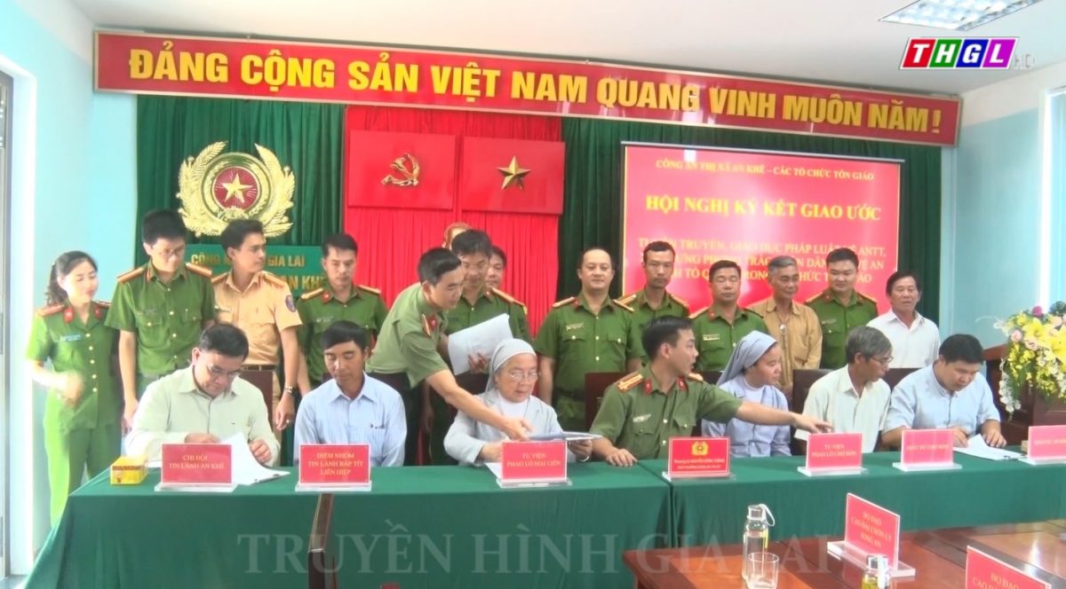 An Khê: Ký kết giao ước tuyên truyền giáo dục pháp luật về an ninh trật tự, xây dựng phong trào toàn dân BVANTQ trong tổ chức cơ sở tôn giáo