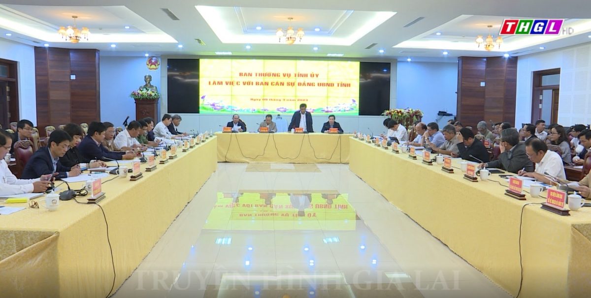 Ban Thường vụ Tỉnh ủy Gia Lai làm việc với Ban cán sự đảng UBND tỉnh