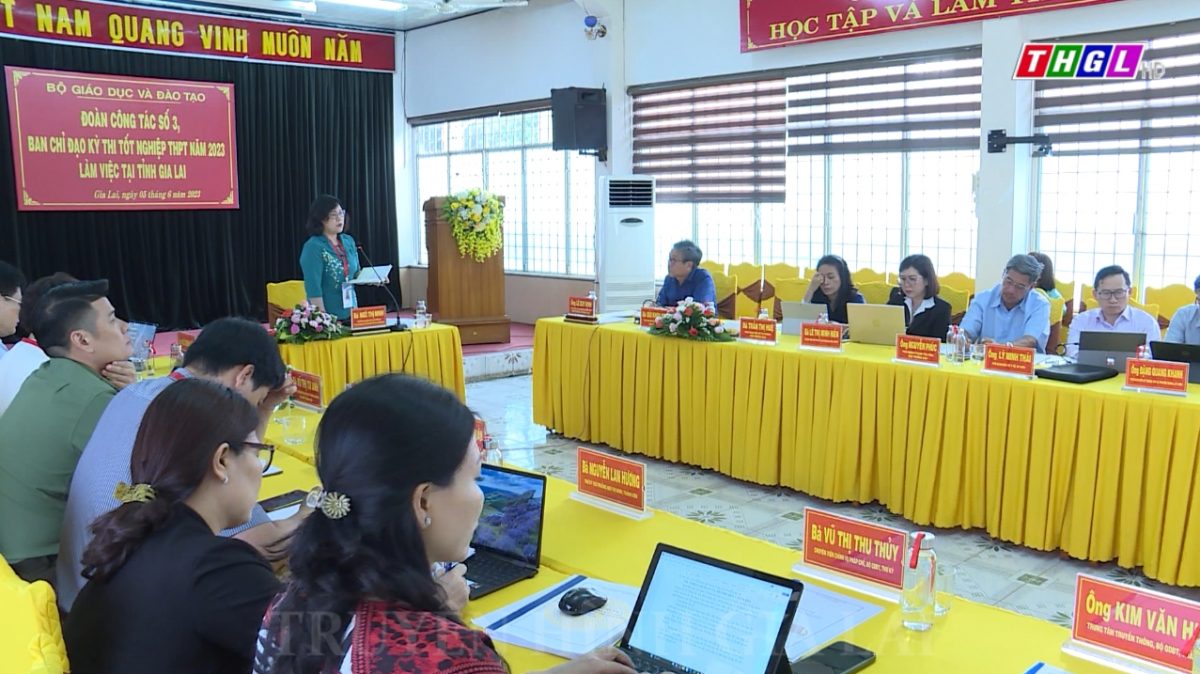 Đoàn công tác số 3, Ban Chỉ đạo Kỳ thi tốt nghiệp THPT năm 2023 làm việc tại tỉnh Gia Lai