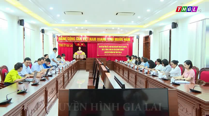 Đoàn Công tác Ban Chỉ đạo tổng kết 10 năm thực hiện Quyết định số 218 của Bộ Chính trị khóa XI làm việc với Thường trực Tỉnh ủy Gia Lai