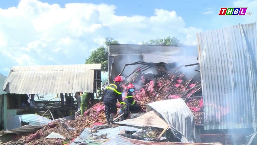 Cháy kho mỳ tại ngã ba  Plei Tăng, xã Ia Ake, huyện Phú Thiện