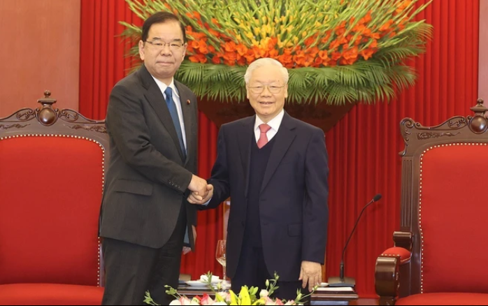 Tổng Bí thư Nguyễn Phú Trọng tiếp Đoàn đại biểu Đảng Cộng sản Nhật Bản