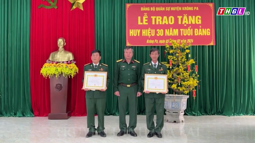 Đảng bộ Quân sự huyện Krông Pa tổ chức Lễ trao tặng Huy hiệu 30 năm tuổi Đảng