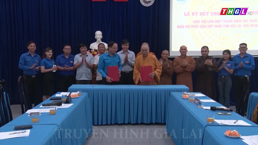 Hội LHTN Việt Nam ký kết chương trình phối hợp với Giáo hội Phật giáo Việt Nam tỉnh Gia Lai, giai đoạn 2023 – 2025